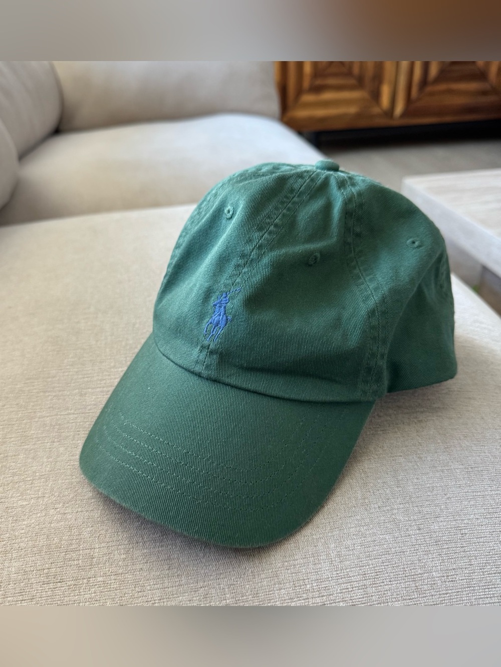 Polo Ralph Lauren classic baseball cap in green with the blue pony logo